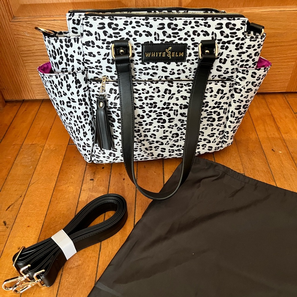 White Elm Leopard Print Tote - Black and White